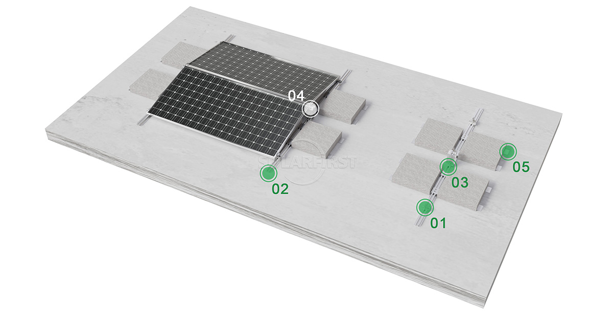 #flat roof solar mounting kit for residential aging building