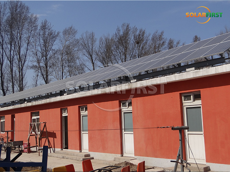 中国における20kWp太陽光コンクリート屋根発電所